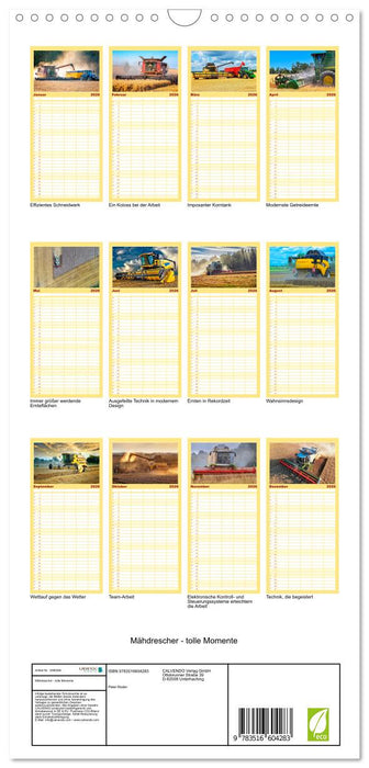 Mähdrescher - tolle Momente (CALVENDO Familienplaner 2026)