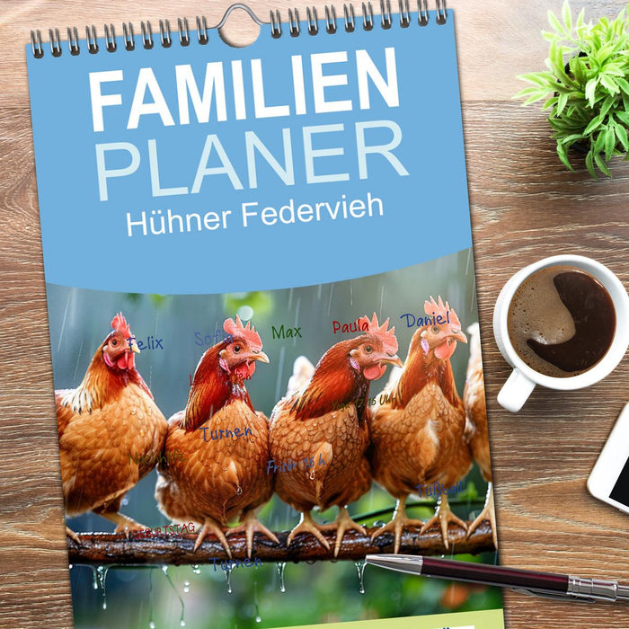 Hühner Federvieh (CALVENDO Familienplaner 2026)