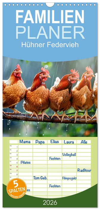 Hühner Federvieh (CALVENDO Familienplaner 2026)