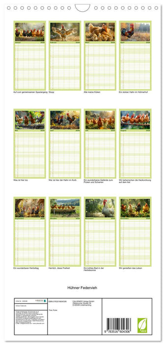 Hühner Federvieh (CALVENDO Familienplaner 2026)