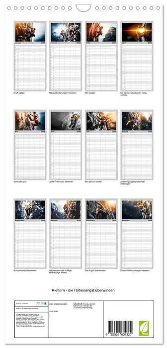 Klettern - die Höhenangst überwinden (CALVENDO Familienplaner 2026)