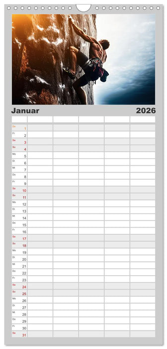Klettern - die Höhenangst überwinden (CALVENDO Familienplaner 2026)