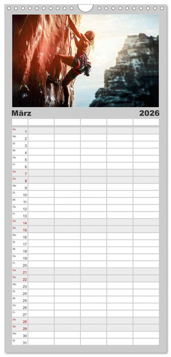 Klettern - die Höhenangst überwinden (CALVENDO Familienplaner 2026)