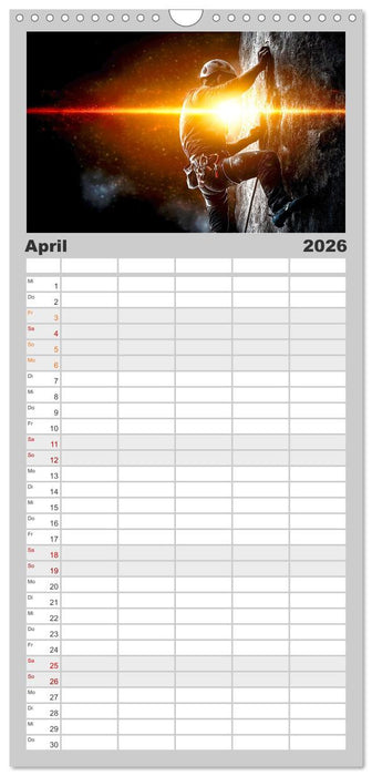 Klettern - die Höhenangst überwinden (CALVENDO Familienplaner 2026)