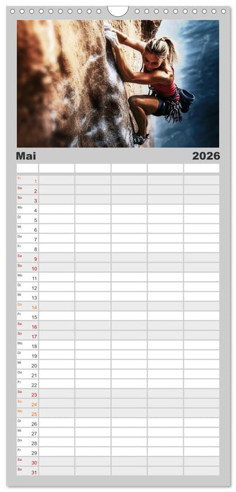 Klettern - die Höhenangst überwinden (CALVENDO Familienplaner 2026)