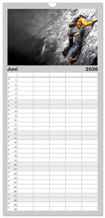 Klettern - die Höhenangst überwinden (CALVENDO Familienplaner 2026)