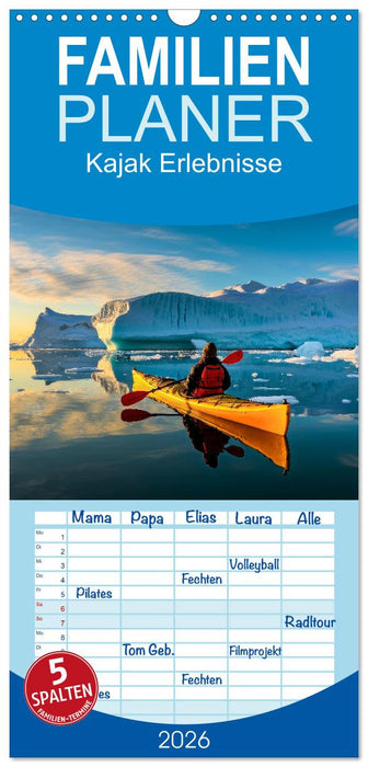 Kajak Erlebnisse (CALVENDO Familienplaner 2026)
