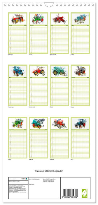 Traktoren Oldtimer Legenden (CALVENDO Familienplaner 2026)