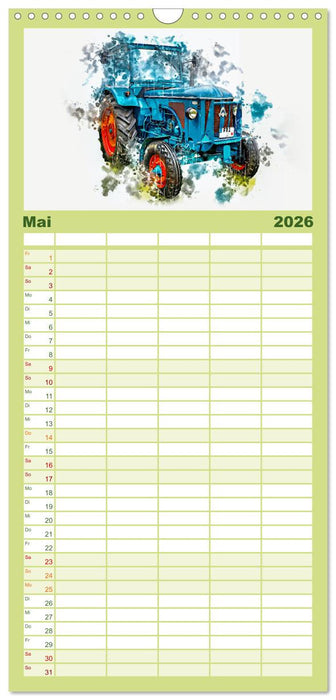Traktoren Oldtimer Legenden (CALVENDO Familienplaner 2026)