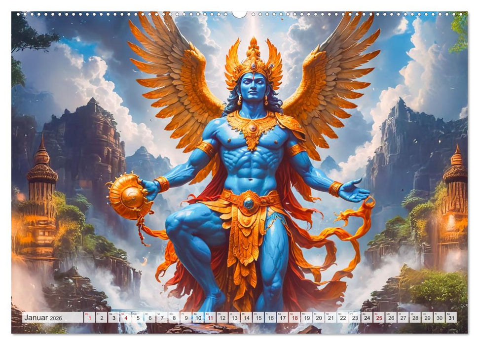 Hinduistische Mythologie - Götter, Helden und Monster (CALVENDO Wandkalender 2026)