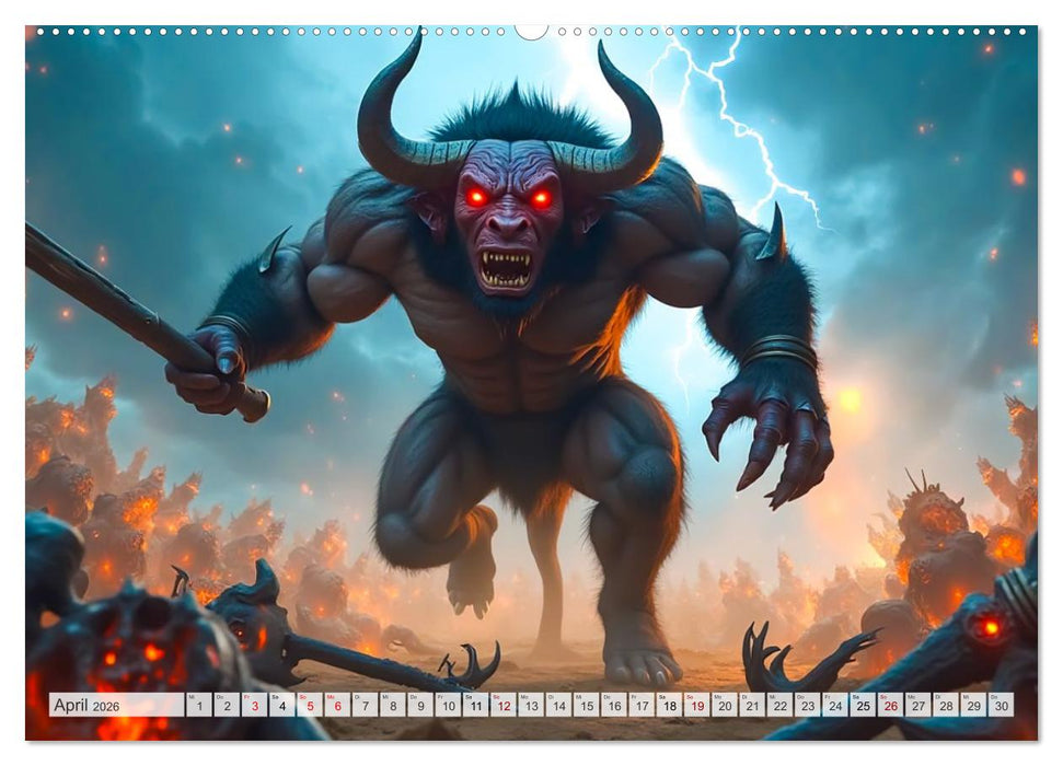 Hinduistische Mythologie - Götter, Helden und Monster (CALVENDO Premium Wandkalender 2026)