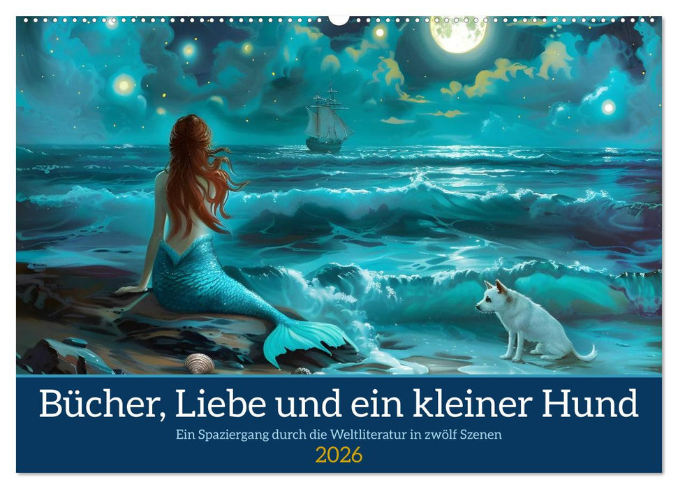 Bücher, Liebe und ein kleiner Hund (CALVENDO Wandkalender 2026)