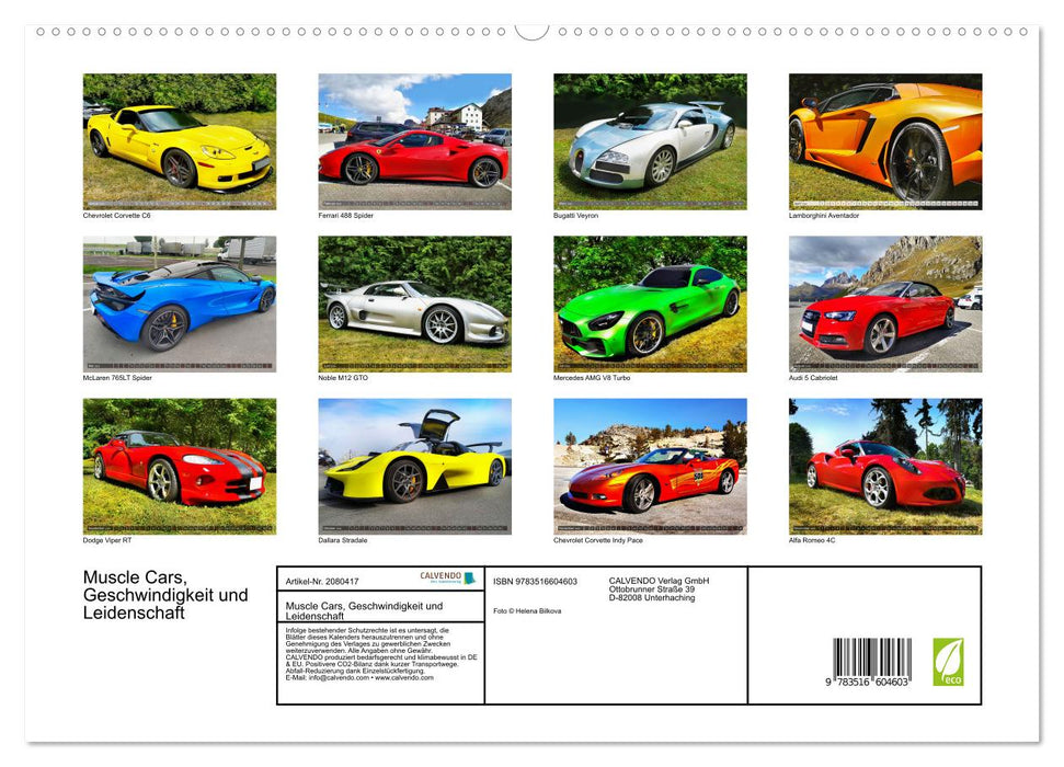 Muscle Cars, Geschwindigkeit und Leidenschaft (CALVENDO Premium Wandkalender 2026)