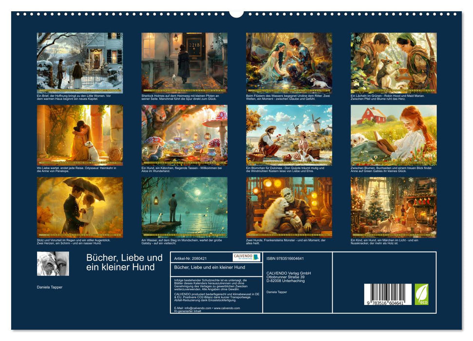 Bücher, Liebe und ein kleiner Hund (CALVENDO Premium Wandkalender 2026)