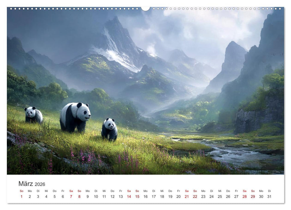 Schwarz auf Weiß - Der Panda-Kalender (CALVENDO Wandkalender 2026)