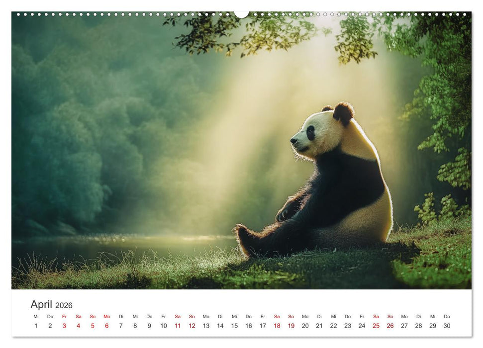 Schwarz auf Weiß - Der Panda-Kalender (CALVENDO Wandkalender 2026)
