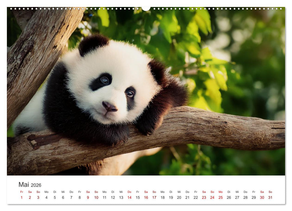 Schwarz auf Weiß - Der Panda-Kalender (CALVENDO Wandkalender 2026)