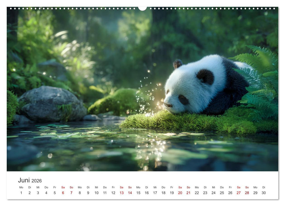 Schwarz auf Weiß - Der Panda-Kalender (CALVENDO Wandkalender 2026)