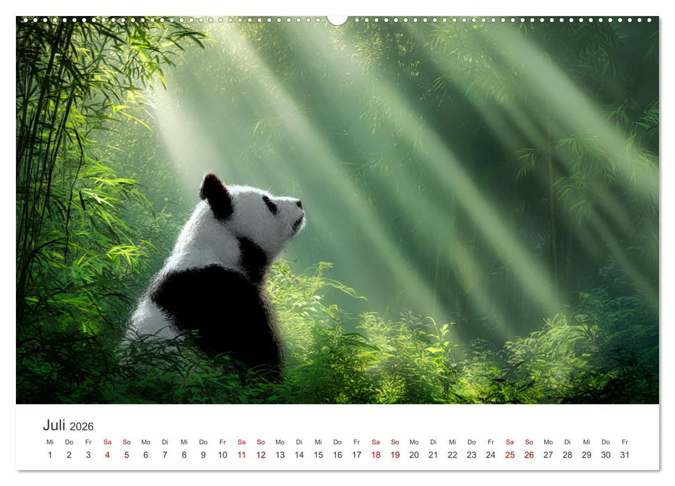 Schwarz auf Weiß - Der Panda-Kalender (CALVENDO Premium Wandkalender 2026)