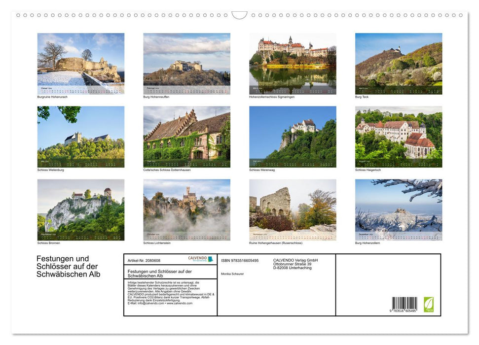 Festungen und Schlösser auf der Schwäbischen Alb (CALVENDO Wandkalender 2026)
