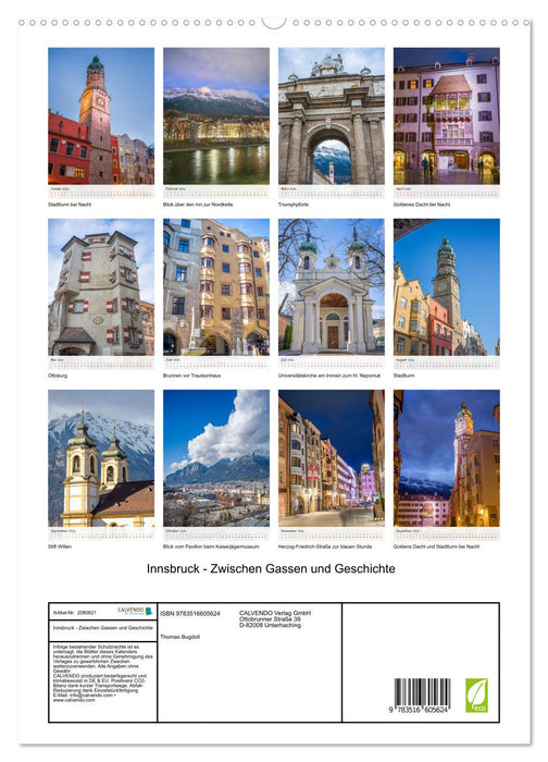 Innsbruck - Zwischen Gassen und Geschichte (CALVENDO Premium Wandkalender 2026)