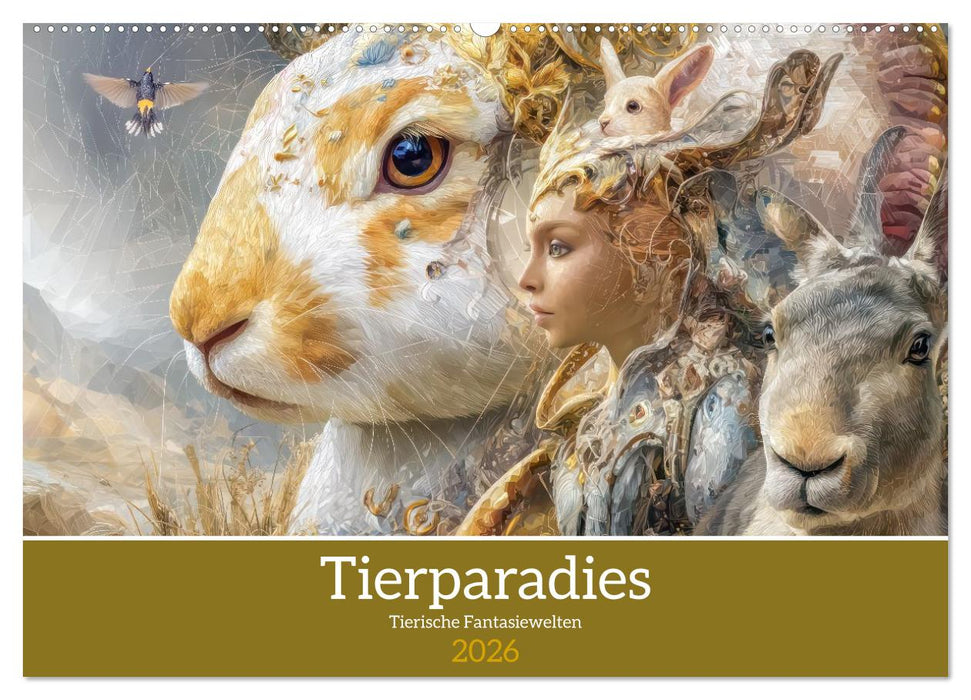 Tierparadies - Tierische Fantasiewelten (CALVENDO Wandkalender 2026)