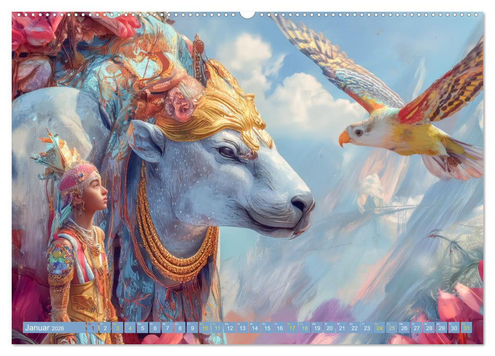 Tierparadies - Tierische Fantasiewelten (CALVENDO Wandkalender 2026)