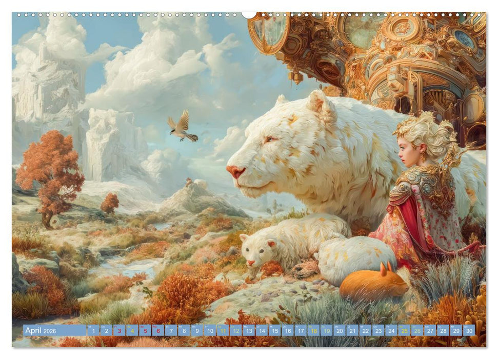 Tierparadies - Tierische Fantasiewelten (CALVENDO Wandkalender 2026)