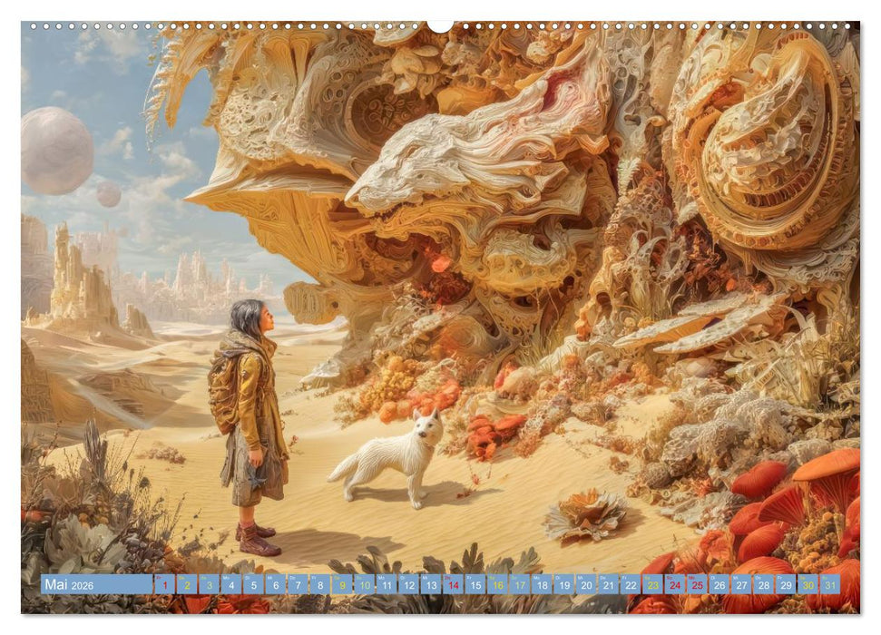 Tierparadies - Tierische Fantasiewelten (CALVENDO Premium Wandkalender 2026)