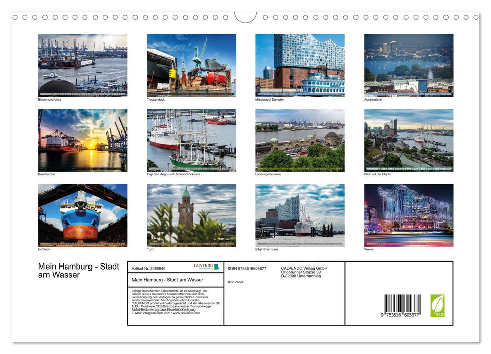 Mein Hamburg - Stadt am Wasser (CALVENDO Wandkalender 2026)