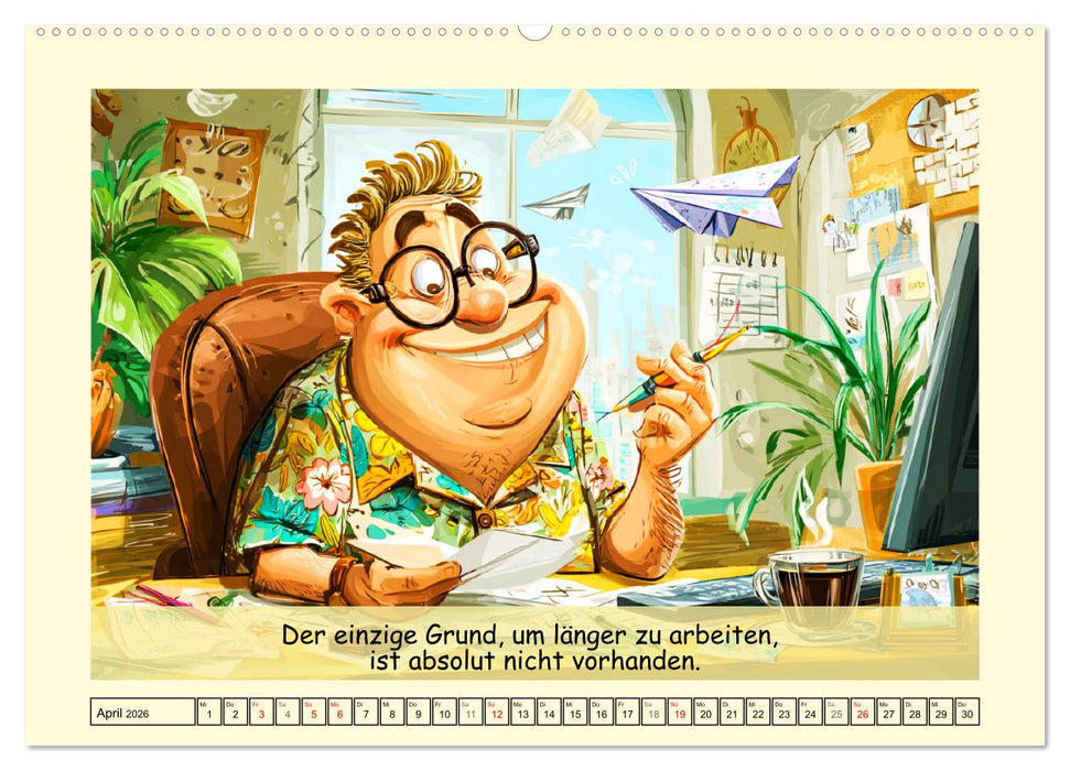 Büroalarm. Cartoons für alle, die trotzdem weitermachen (CALVENDO Wandkalender 2026)