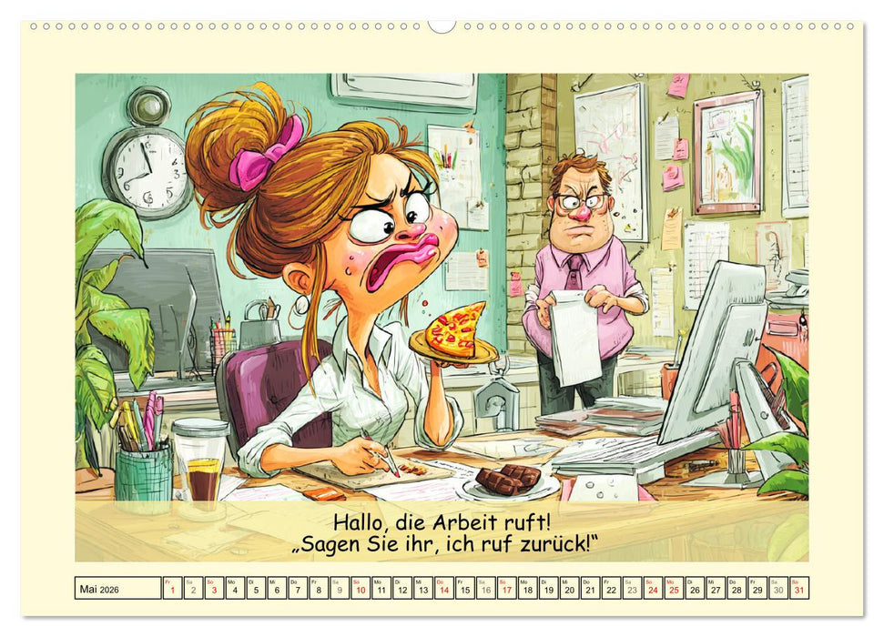 Büroalarm. Cartoons für alle, die trotzdem weitermachen (CALVENDO Wandkalender 2026)