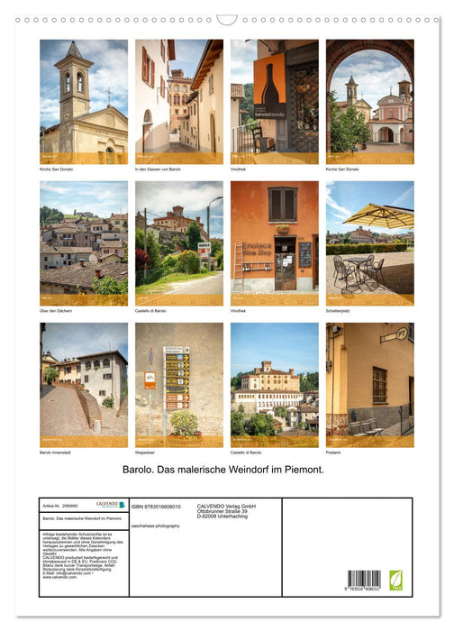 Barolo. Das malerische Weindorf im Piemont. (CALVENDO Wandkalender 2026)