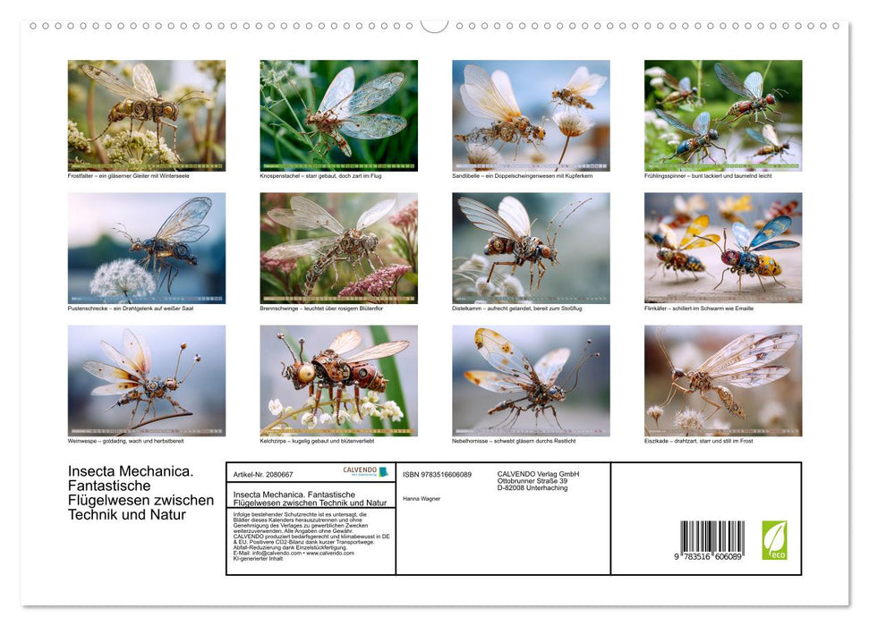 Insecta Mechanica. Fantastische Flügelwesen zwischen Technik und Natur (CALVENDO Premium Wandkalender 2026)