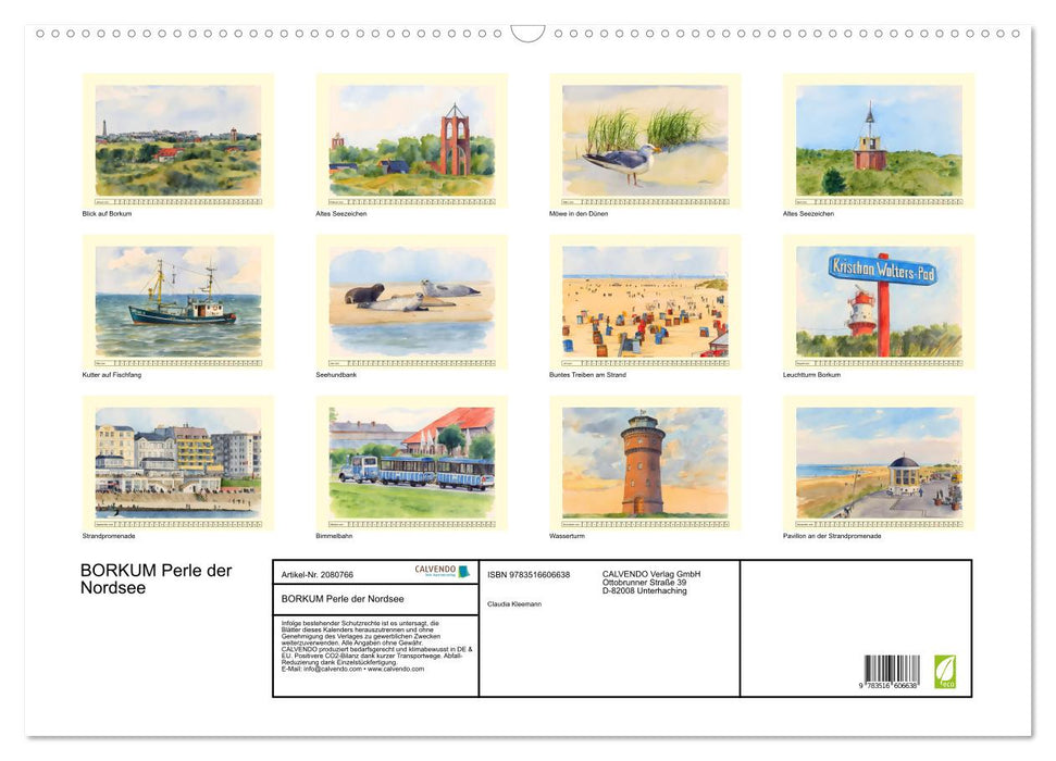 BORKUM Perle der Nordsee (CALVENDO Wandkalender 2026)