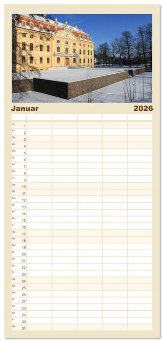 Radeberg und die Schlösser im Rödertal (CALVENDO Familienplaner 2026)