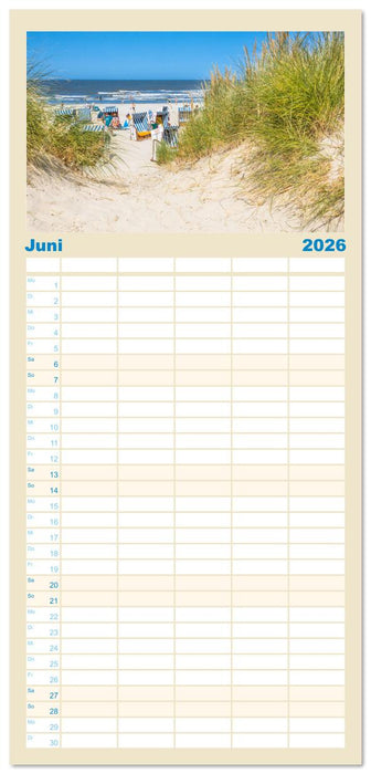 Norderney Sehnsuchtskalender (CALVENDO Familienplaner 2026)