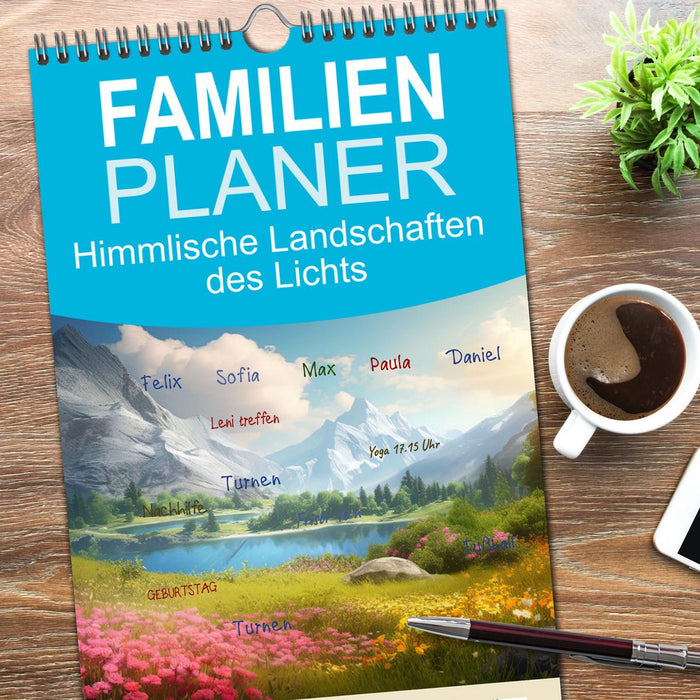 Himmlische Landschaften des Lichts (CALVENDO Familienplaner 2026)
