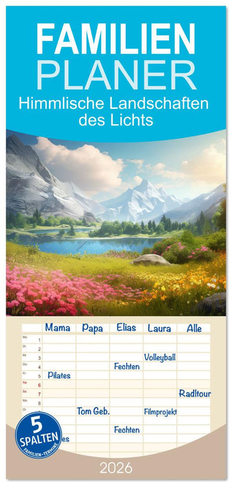 Himmlische Landschaften des Lichts (CALVENDO Familienplaner 2026)