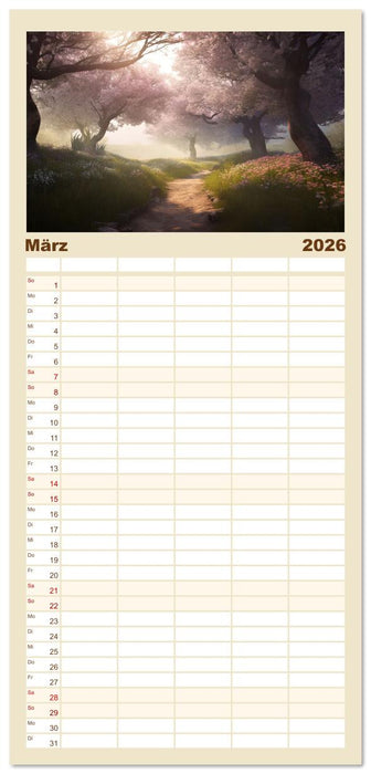 Himmlische Landschaften des Lichts (CALVENDO Familienplaner 2026)