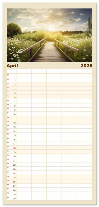 Himmlische Landschaften des Lichts (CALVENDO Familienplaner 2026)