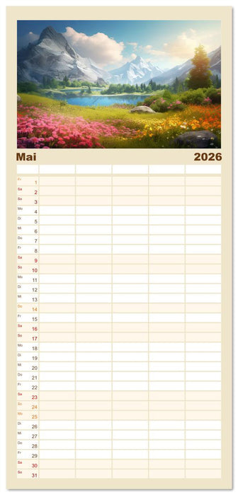 Himmlische Landschaften des Lichts (CALVENDO Familienplaner 2026)