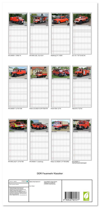 DDR Feuerwehr Klassiker (CALVENDO Familienplaner 2026)