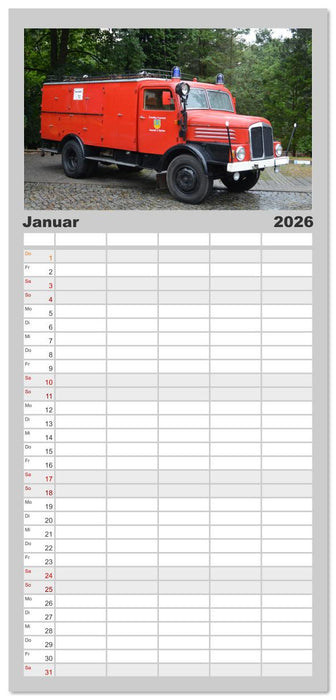 DDR Feuerwehr Klassiker (CALVENDO Familienplaner 2026)