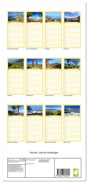 Teneriffa - Insel der Glückseligen (CALVENDO Familienplaner 2026)