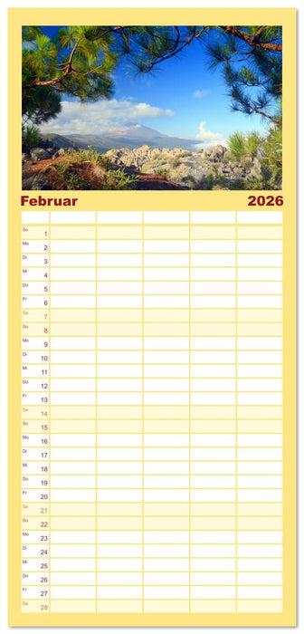 Teneriffa - Insel der Glückseligen (CALVENDO Familienplaner 2026)