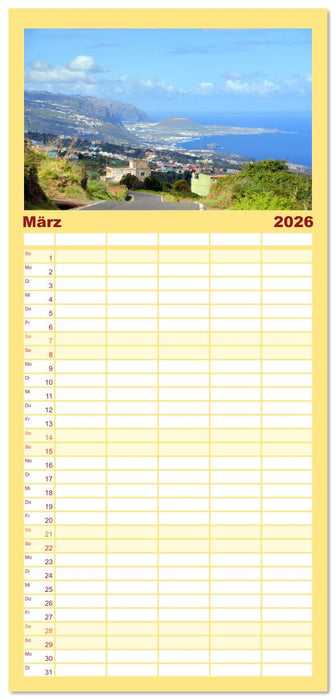 Teneriffa - Insel der Glückseligen (CALVENDO Familienplaner 2026)