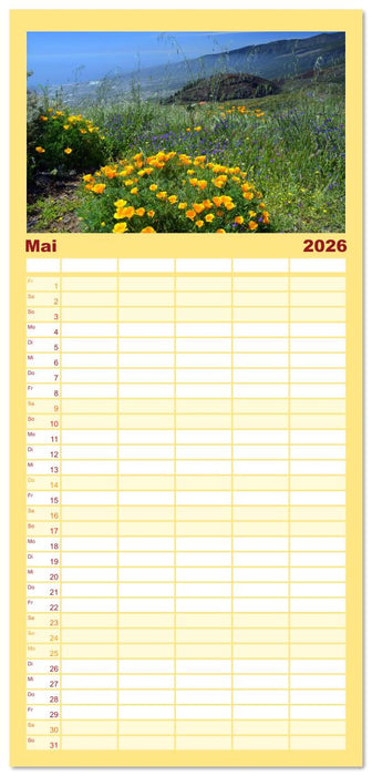 Teneriffa - Insel der Glückseligen (CALVENDO Familienplaner 2026)