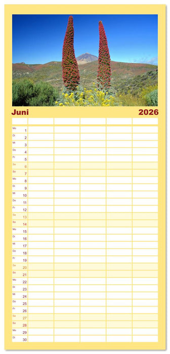 Teneriffa - Insel der Glückseligen (CALVENDO Familienplaner 2026)