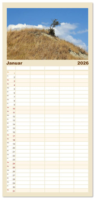 Crete Senesi - Highlights einer einzigartigen Region (CALVENDO Familienplaner 2026)